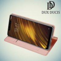 Dux Ducis чехол книжка для Xiaomi Pocophone F1 с магнитом и отделением для карты - Розовое Золото