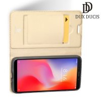 Dux Ducis чехол книжка для Xiaomi Redmi 6a с магнитом и отделением для карты - Золотой