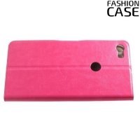 Fashion Case чехол книжка флип кейс для Alcatel Idol 5 - Розовый
