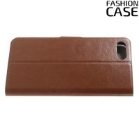 Fashion Case чехол книжка флип кейс для Asus Zenfone 4 Max ZC520KL - Коричневый