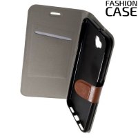 Fashion Case чехол книжка флип кейс для Asus Zenfone 4 Selfie ZD553KL / Live ZB553KL - Коричневый