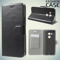 Fashion Case чехол книжка флип кейс для HTC U11 Plus - Черный