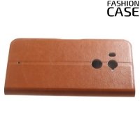 Fashion Case чехол книжка флип кейс для HTC U11 Plus - Коричневый