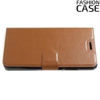 Fashion Case чехол книжка флип кейс для Huawei Mate 10 - Коричневый