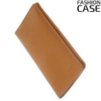 Fashion Case Универсальный тонкий чехол кошелек со скрытой магнитной застежкой - Коричневый