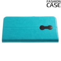 Fasion Case чехол книжка флип кейс для Lenovo K6 Note - Голубой