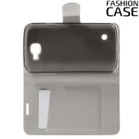 Fasion Case чехол книжка флип кейс для LG K3 k100ds - Коричневый