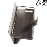 Fasion Case чехол книжка флип кейс для Sony Xperia X Compact - Коричневый