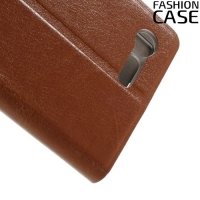 Fasion Case чехол книжка флип кейс для Sony Xperia X Compact - Коричневый
