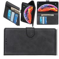 Flip Wallet с подставкой магнитной застёжкой и визитницей чехол книжка для Samsung  Galaxy A40 - Черный