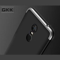 GKK 360 Пластиковый чехол с защитой дисплея для Xiaomi Redmi 5 Plus - Черный с серебристым