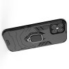 Hybrid Armor Ring Противоударный защитный двухслойный чехол с кольцом под палец подставкой держателем для iPhone 12 Pro Max 6.7 Черный