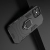 Hybrid Armor Ring Противоударный защитный двухслойный чехол с кольцом под палец подставкой держателем для iPhone 12 Pro Max 6.7 Черный