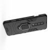 Hybrid Armor Ring Противоударный защитный двухслойный чехол с кольцом под палец подставкой держателем для OnePlus 8 Черный