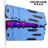 Hybrid Armor Ударопрочный чехол для OnePlus 7 Pro с подставкой - Синий