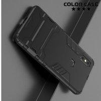Hybrid Armor Ударопрочный чехол для Xiaomi Mi Mix 3 с подставкой - Черный