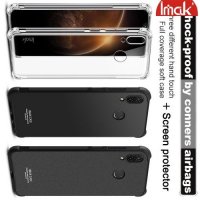 IMAK Shockproof силиконовый защитный чехол для Huawei Honor Play черный и защитная пленка
