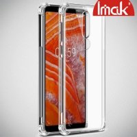 IMAK Shockproof силиконовый защитный чехол для Nokia 3.1 Plus прозрачный и защитная пленка