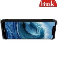 IMAK Shockproof силиконовый защитный чехол для Nokia 5.1 Plus черный и защитная пленка
