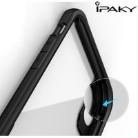 IPAKY Hybrid Прозрачный чехол с силиконовым бампером для iPhone 8 - Черный
