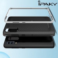 IPAKY Yuyan Series противоударный силиконовый чехол для Samsung Galaxy A70 с золотой рамкой