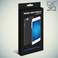 Кейс накладка DF Soft Touch для Huawei Honor 8 - Черный