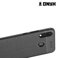 Leather Litchi силиконовый чехол накладка для Asus ZenFone 5Z ZS620KL - Черный