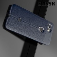 Leather Litchi силиконовый чехол накладка для Google Pixel 3a - Синий