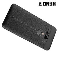 Leather Litchi силиконовый чехол накладка для HTC U12 Plus - Черный