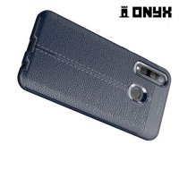 Leather Litchi силиконовый чехол накладка для Huawei Honor 10i - Синий