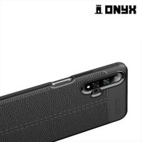 Leather Litchi силиконовый чехол накладка для Huawei Nova 5T - Черный