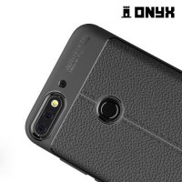 Leather Litchi силиконовый чехол накладка для Huawei Honor 7C Pro - Черный