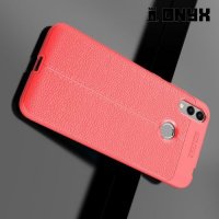 Leather Litchi силиконовый чехол накладка для Huawei Honor 8C - Коралловый