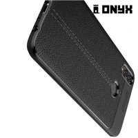 Leather Litchi силиконовый чехол накладка для Huawei Honor 8X - Черный