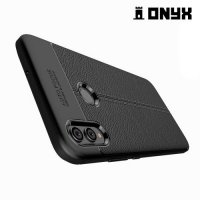 Leather Litchi силиконовый чехол накладка для Huawei Honor 8X - Черный