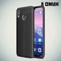 Leather Litchi силиконовый чехол накладка для Huawei Honor 8X Max - Черный