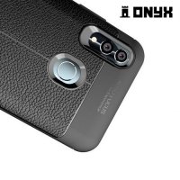 Leather Litchi силиконовый чехол накладка для Huawei P Smart 2019 / Honor 10 lite - Черный