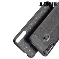 Leather Litchi силиконовый чехол накладка для Huawei P Smart Z - Черный