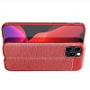 Leather Litchi силиконовый чехол накладка для iPhone 12 / 12 Pro - Красный