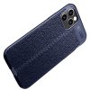 Leather Litchi силиконовый чехол накладка для iPhone 12 / 12 Pro - Синий