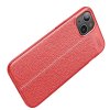 Leather Litchi силиконовый чехол накладка для iPhone 13 mini - Красный