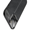 Leather Litchi силиконовый чехол накладка для iPhone 13 Pro Max - Черный