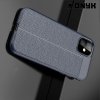 Leather Litchi силиконовый чехол накладка для iPhone 11 - Синий