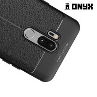 Leather Litchi силиконовый чехол накладка для LG G7 ThinQ - Черный