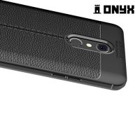 Leather Litchi силиконовый чехол накладка для LG Q Stylus+ Q710 - Черный