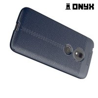 Leather Litchi силиконовый чехол накладка для Motorola Moto G7 Play - Синий