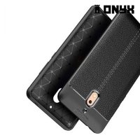 Leather Litchi силиконовый чехол накладка для Nokia 2.1 2018 - Черный