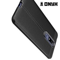 Leather Litchi силиконовый чехол накладка для Nokia 3.1 Plus - Черный