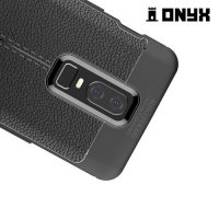 Leather Litchi силиконовый чехол накладка для OnePlus 6 - Черный
