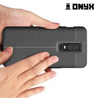 Leather Litchi силиконовый чехол накладка для OnePlus 6 - Черный